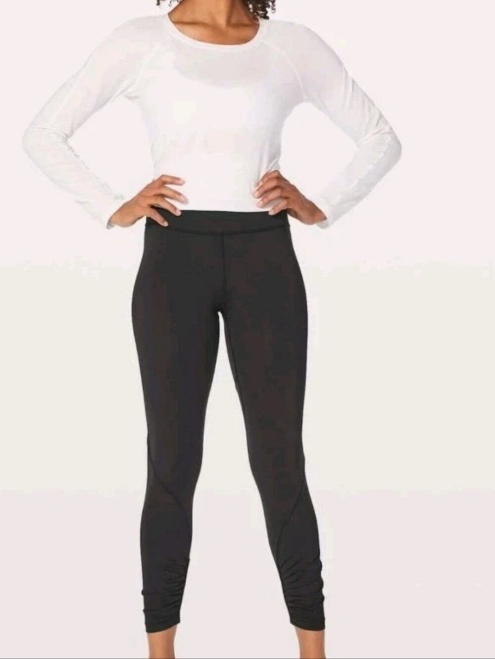 Lululemon Play off the Pleats High Rise Leggings Size 4 Black 25" Inseam